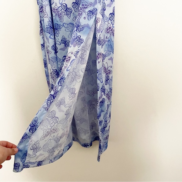 Vintage Y2K Mind Games Butterfly Print Maxi Skirt Side Slit Low Rise Size Medium - Picture 5 of 9